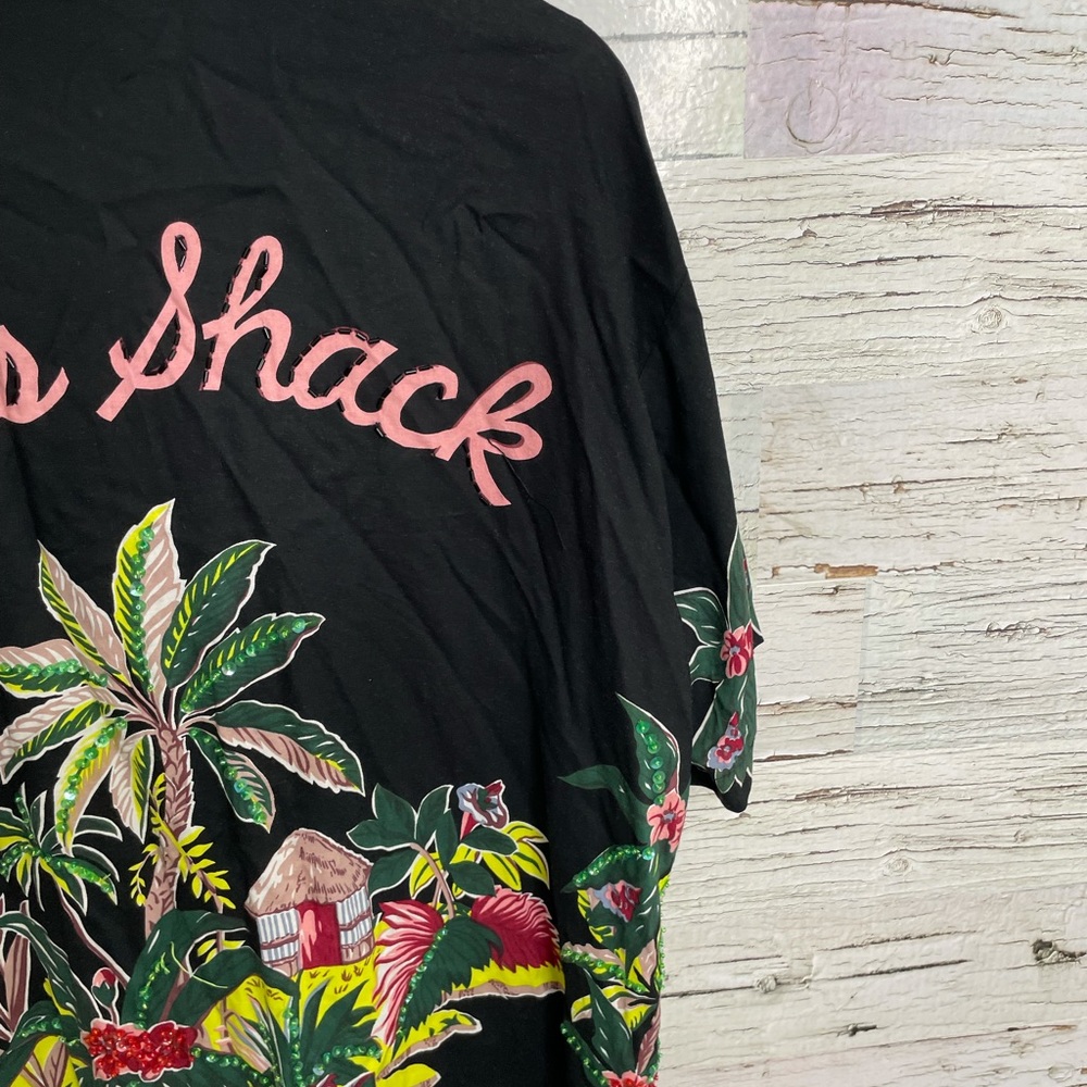 Surya black vintage button down top shirt floral - Picture 12 of 14